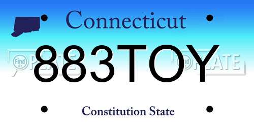 883TOY Connecticut License Plate