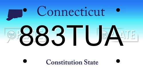 883TUA Connecticut License Plate
