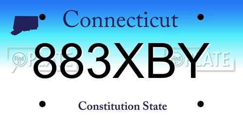 883XBY Connecticut License Plate