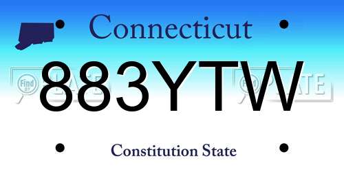 883YTW Connecticut License Plate