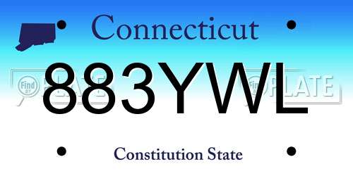 883YWL Connecticut License Plate