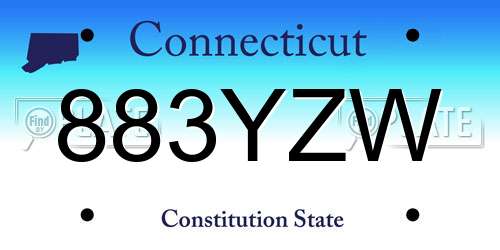 883YZW Connecticut License Plate