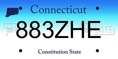 883ZHE Connecticut License Plate