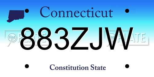 883ZJW Connecticut License Plate