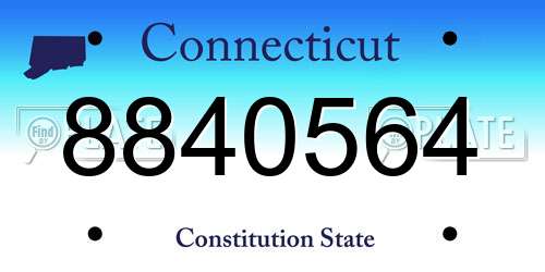 8840564 Connecticut License Plate