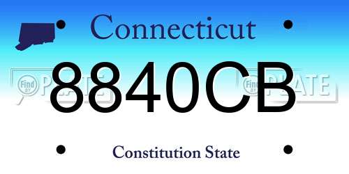 8840CB Connecticut License Plate