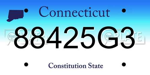 88425G3 Connecticut License Plate