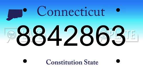 8842863 Connecticut License Plate