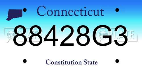 88428G3 Connecticut License Plate