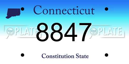 8847 Connecticut License Plate