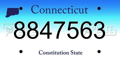 8847563 Connecticut License Plate