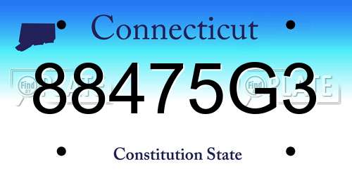88475G3 Connecticut License Plate