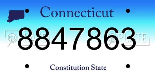 8847863 Connecticut License Plate