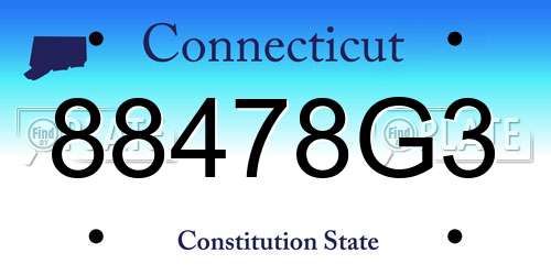 88478G3 Connecticut License Plate