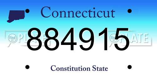 884915 Connecticut License Plate