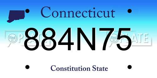 884N75 Connecticut License Plate