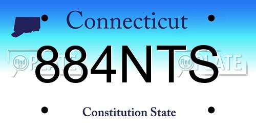 884NTS Connecticut License Plate