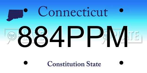 884PPM Connecticut License Plate