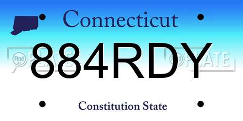 884RDY Connecticut License Plate
