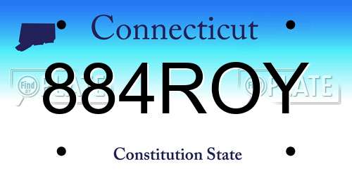 884ROY Connecticut License Plate