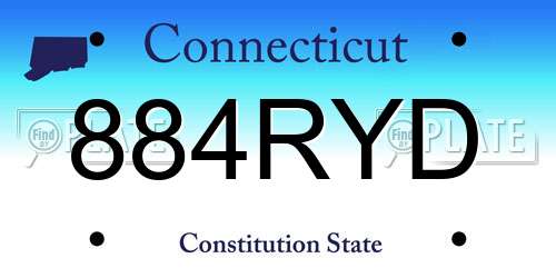 884RYD Connecticut License Plate