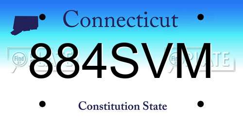884SVM Connecticut License Plate