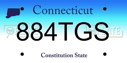 884TGS Connecticut License Plate