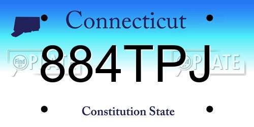 884TPJ Connecticut License Plate