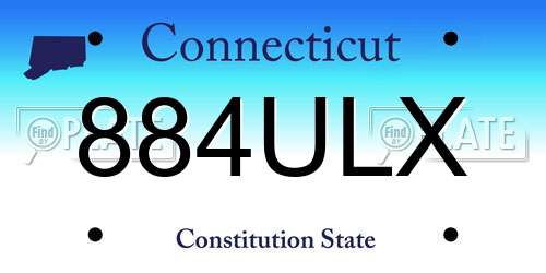 884ULX Connecticut License Plate