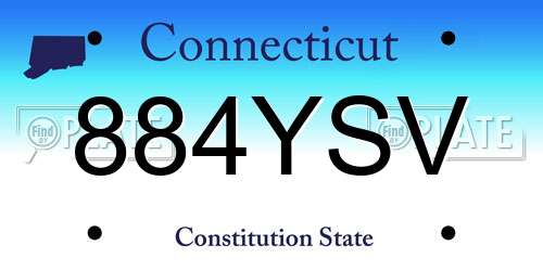 884YSV Connecticut License Plate