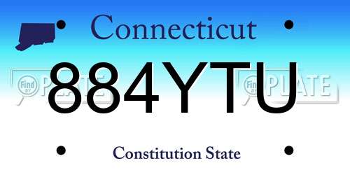 884YTU Connecticut License Plate