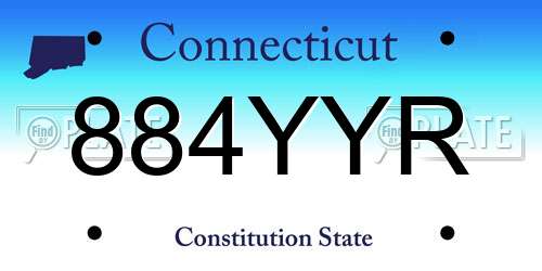 884YYR Connecticut License Plate