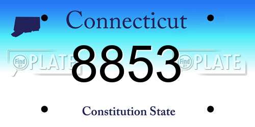 8853 Connecticut License Plate