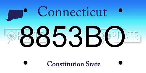 8853BO Connecticut License Plate