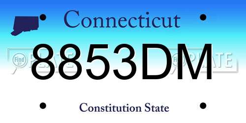 8853DM Connecticut License Plate
