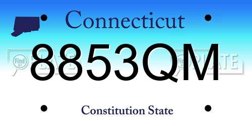 8853QM Connecticut License Plate