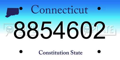 8854602 Connecticut License Plate