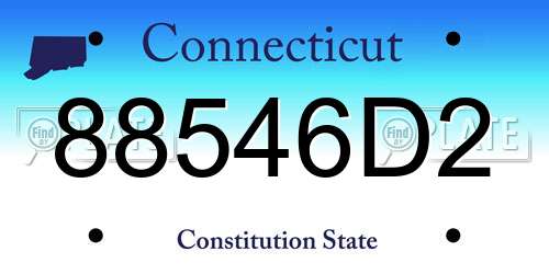 88546D2 Connecticut License Plate