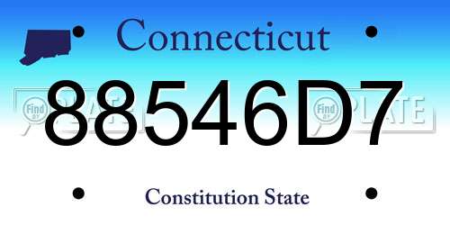 88546D7 Connecticut License Plate