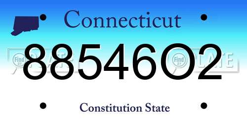 88546O2 Connecticut License Plate
