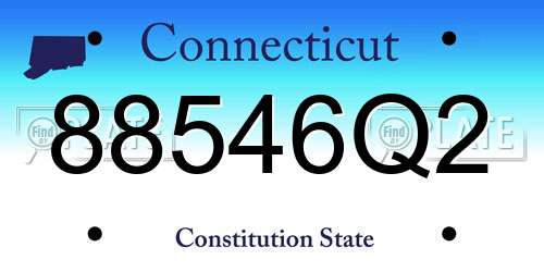 88546Q2 Connecticut License Plate