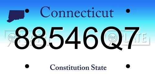 88546Q7 Connecticut License Plate
