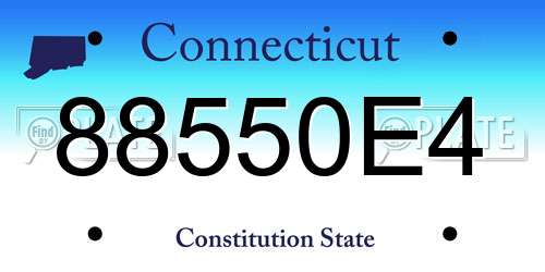 88550E4 Connecticut License Plate