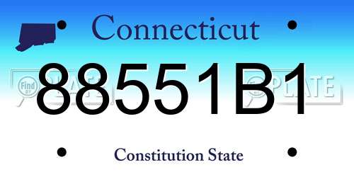 88551B1 Connecticut License Plate