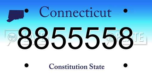8855558 Connecticut License Plate