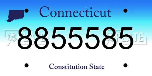 8855585 Connecticut License Plate