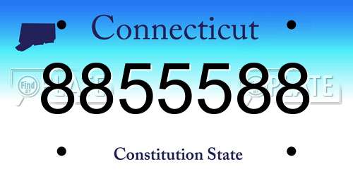 8855588 Connecticut License Plate
