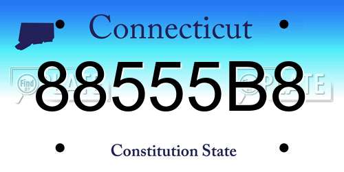 88555B8 Connecticut License Plate