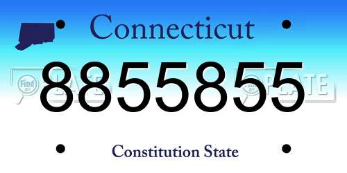 8855855 Connecticut License Plate