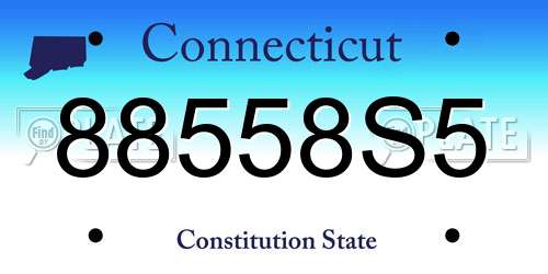 88558S5 Connecticut License Plate